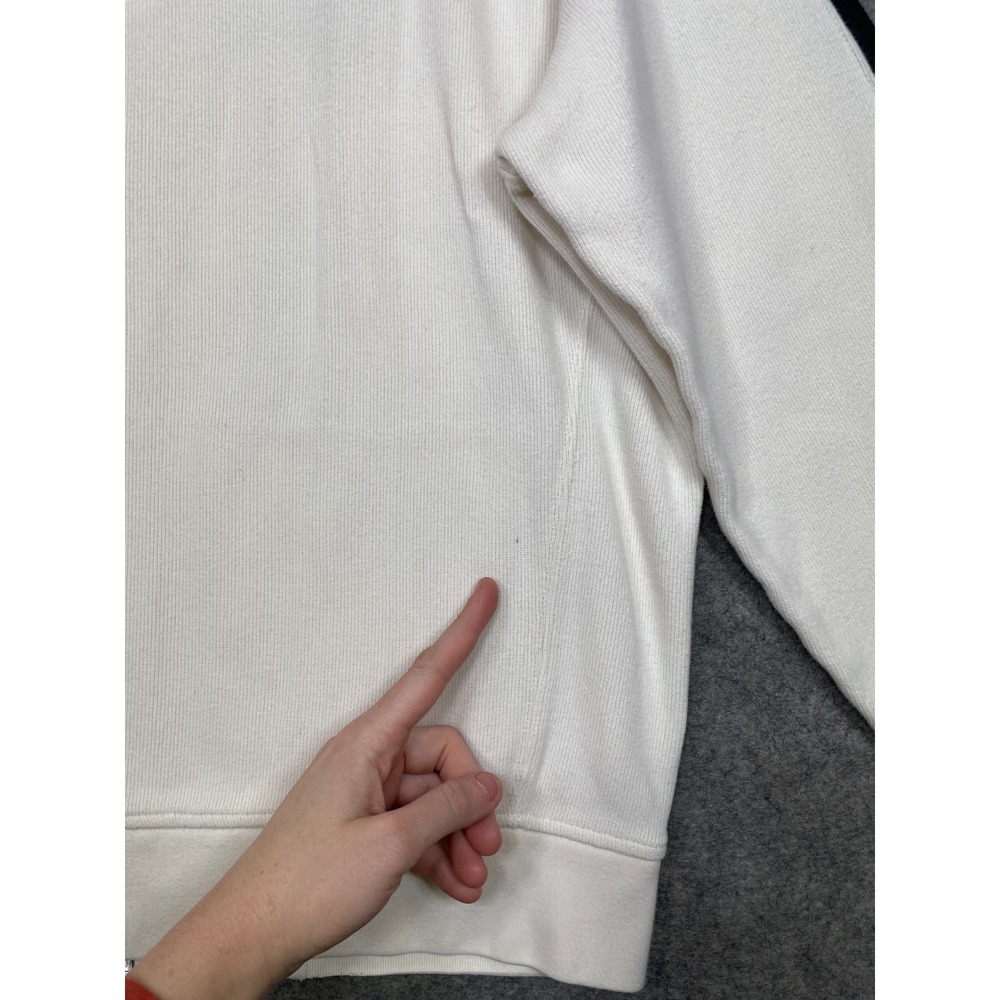 Polo Ralph Lauren Track Jacket Sweatshirt Ivory Black Large Striped Read - Picture 6 of 16